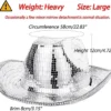 Disco cowboy hat size chart with circumference, height, and brim measurements