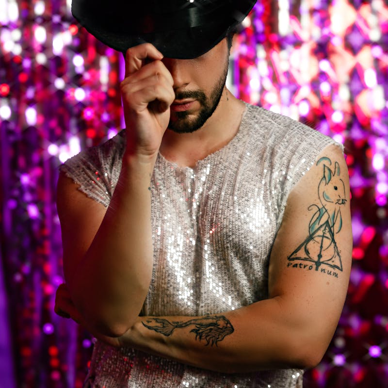 Silver Mirror Disco Cowboy Hat