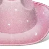 Glitter Ombre Disco Cowboy Hat - close-up of pink glitter texture on brim