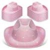 Glitter Ombre Disco Cowboy Hat - pink dimensional glitter finish, front view