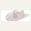 Iridescent pearl white disco cowboy hat, front view with shimmer