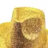 Metallic Gold Western Disco Cowboy Hat crown and brim glitter texture closeup