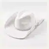 White rhinestone crystal cowboy hat with crystal band and star accent
