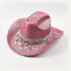 Rose Gold Sequin Cowboy Hat front view