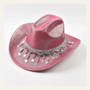 Rose Gold Sequin Cowboy Hat front view