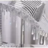 Silver Glitter Wide-Brim Cowboy Hat - full sequin coverage with star charm fringe