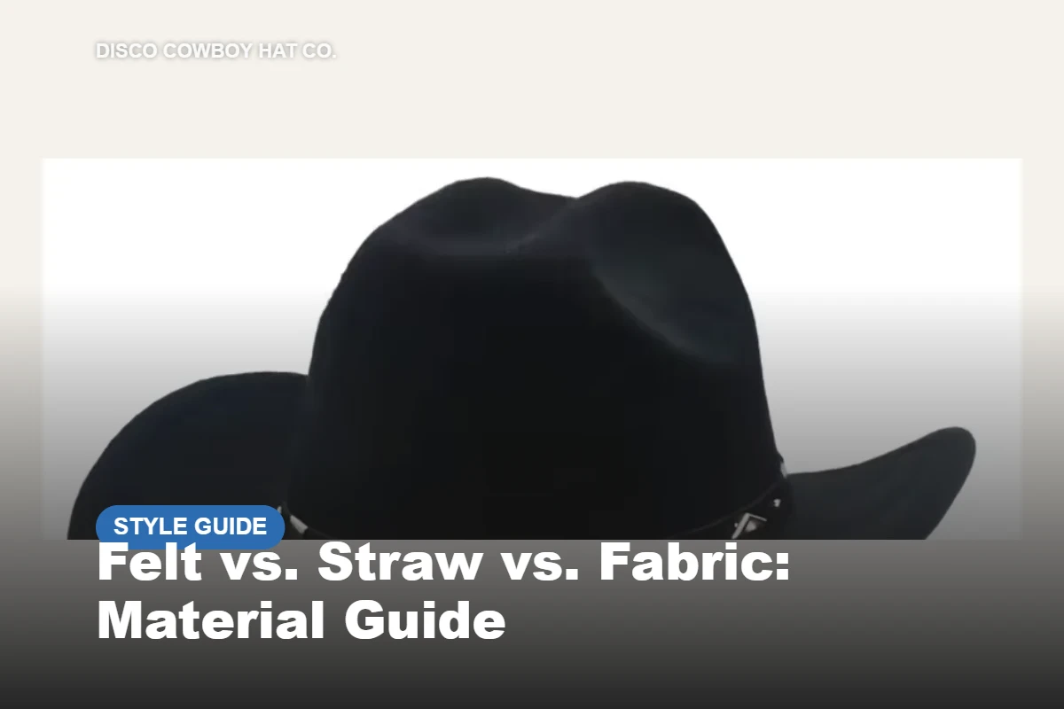 Cowboy hat material guide — felt vs straw vs fabric featured image with black felt western cowboy hat